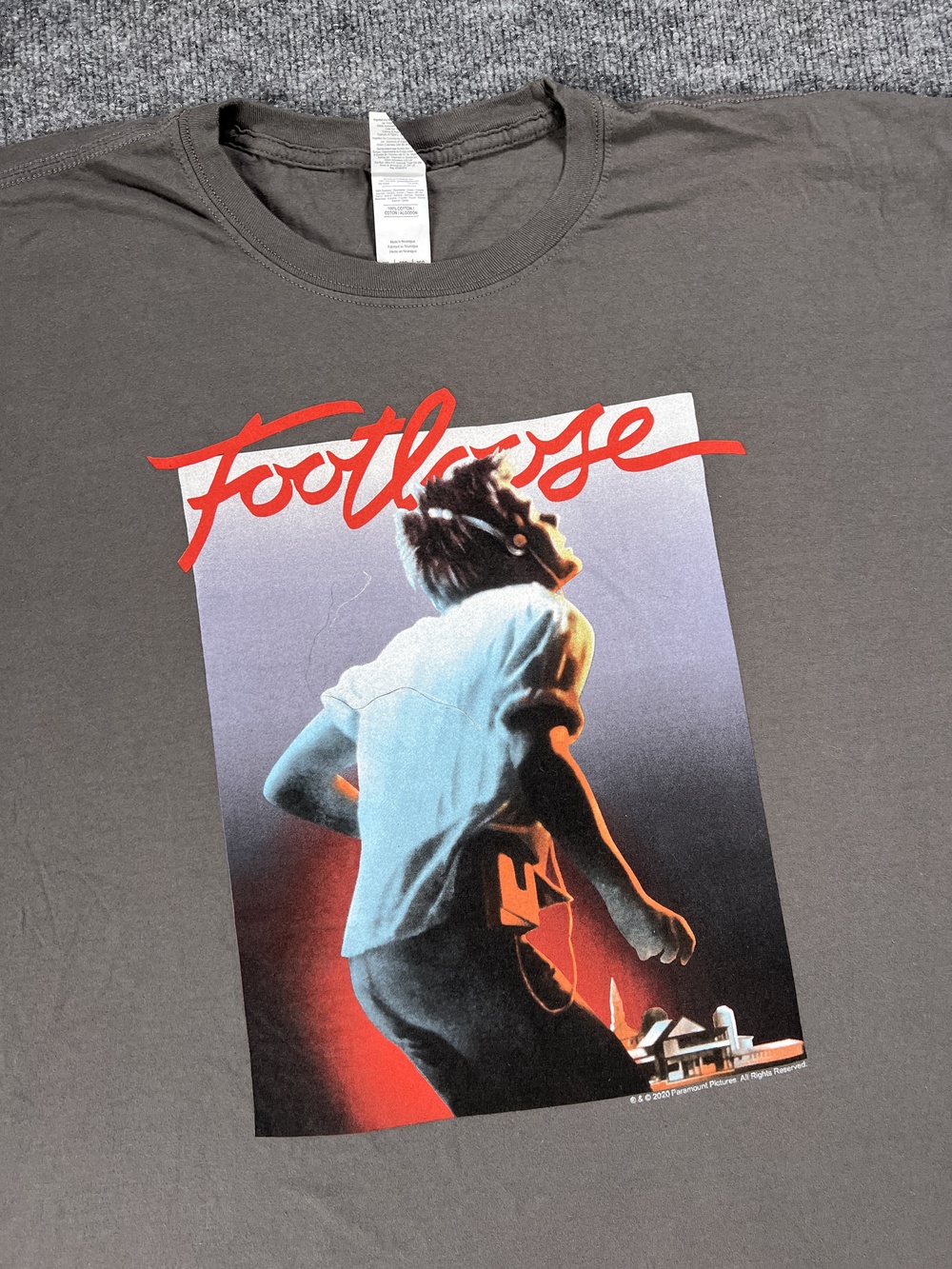 Footloose T Shirt Gray Cotton Graphic Crew Neck Short Sleeve Mens 3XL